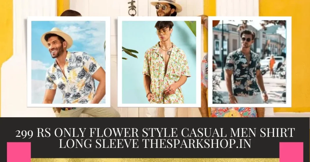 Flower Style Casual Men Shirt